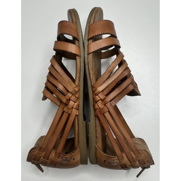 Roan By Bed-Stu Clarise Brown Leather Woven Sandals Size 7.5 - Picture 5 of 12